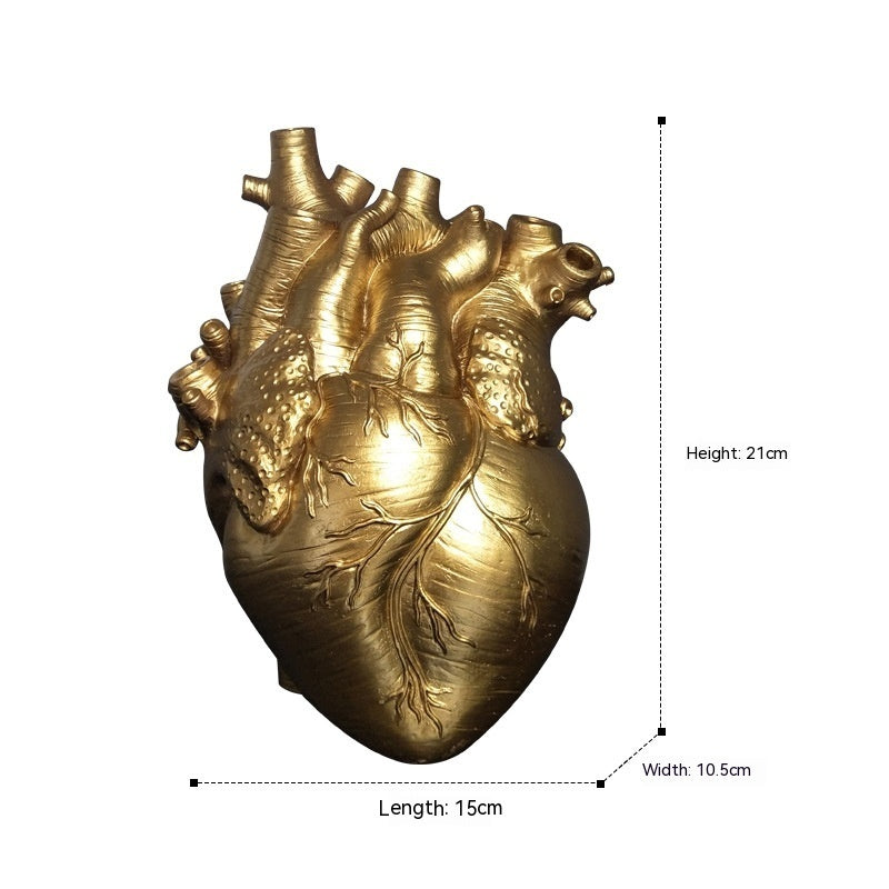 Anatomical Heart Vase – Nordic Style Sculpture Flower Pot – Red Small