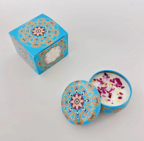 Dried Flower Fragrance Candle – Decorative Tin Gift Candle – 6 CmX4cm Color Box Packaging Japanese Persimmon