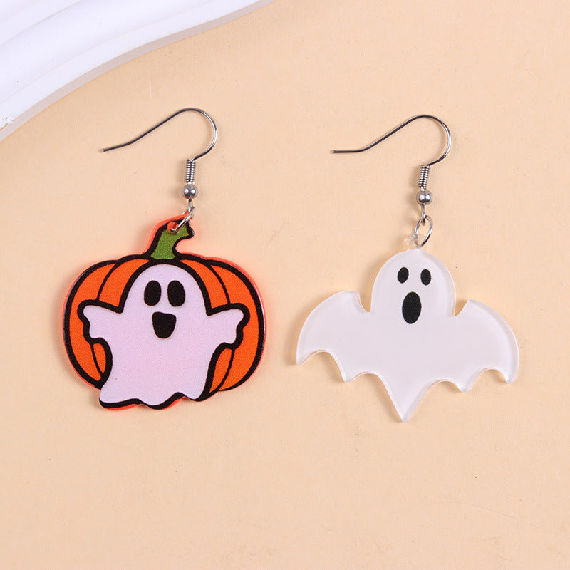 Halloween Acrylic Earrings – Spooky Fun Collection – Spider Bat