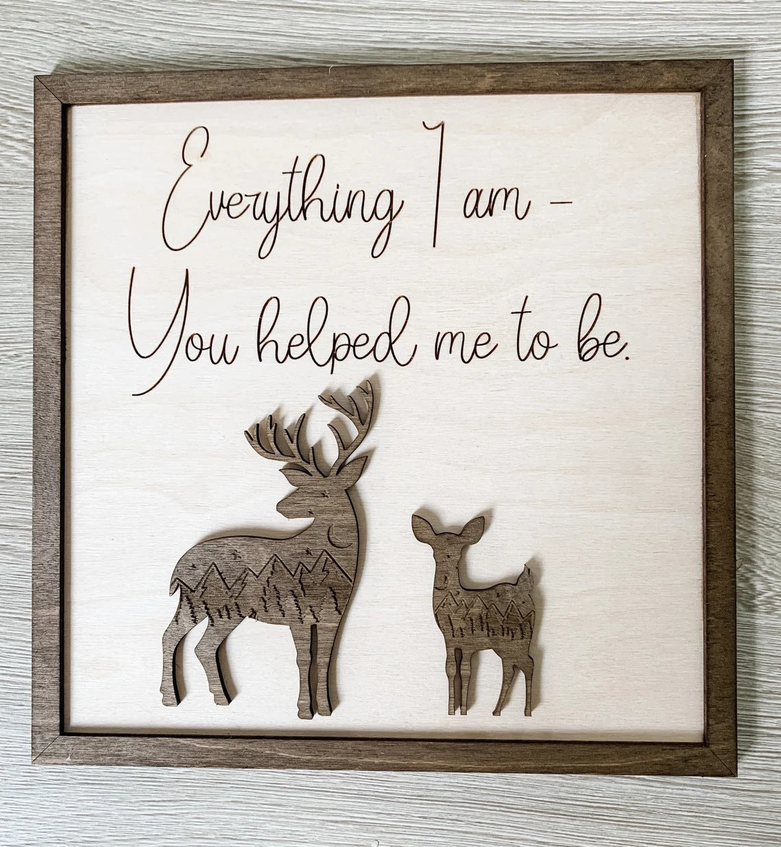 Wooden Animal Quote Plaque (8.6"x8.6") (22cm x 22cm) – Elephant