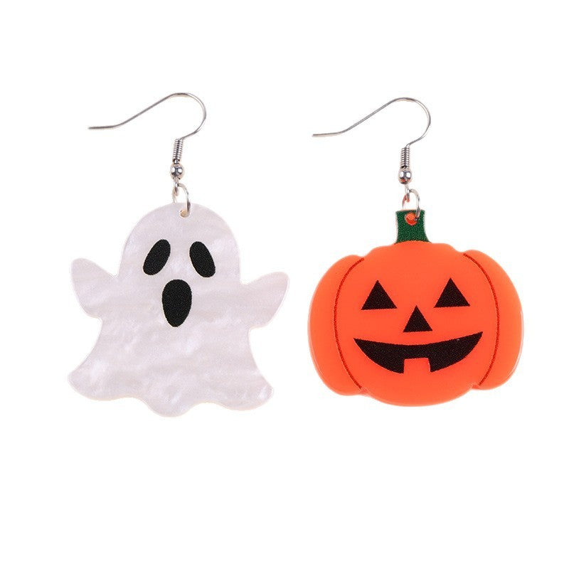 Halloween Acrylic Earrings – Spooky Fun Collection – Cute Ghost Pumpkin