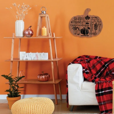 Grateful Pumpkin Wooden Wall Art – Rustic Fall Décor – Multicolor home art