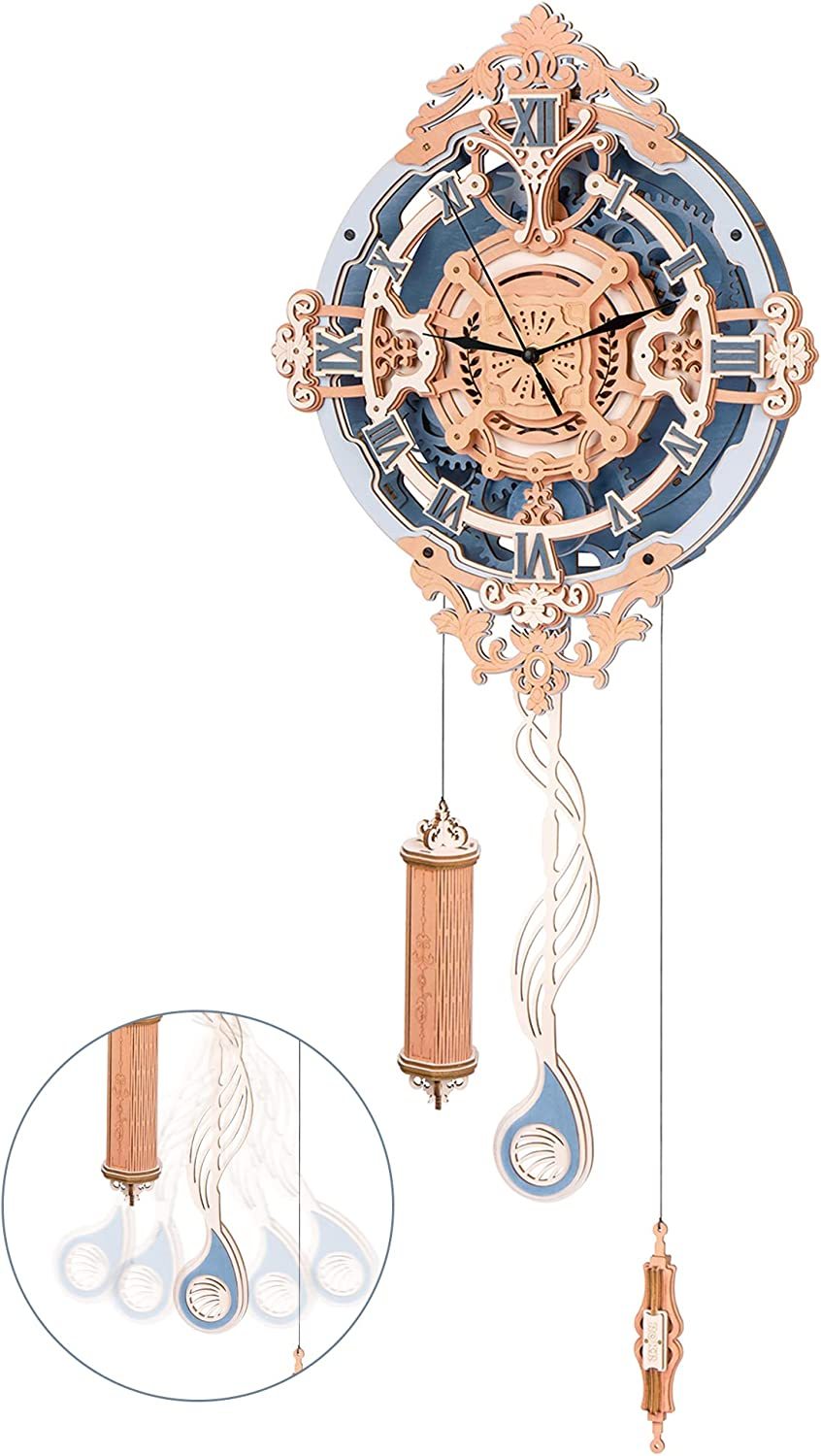 ROKR Romantic Notes Wooden Clock 3D Puzzle Kit – Elegant Wall Décor