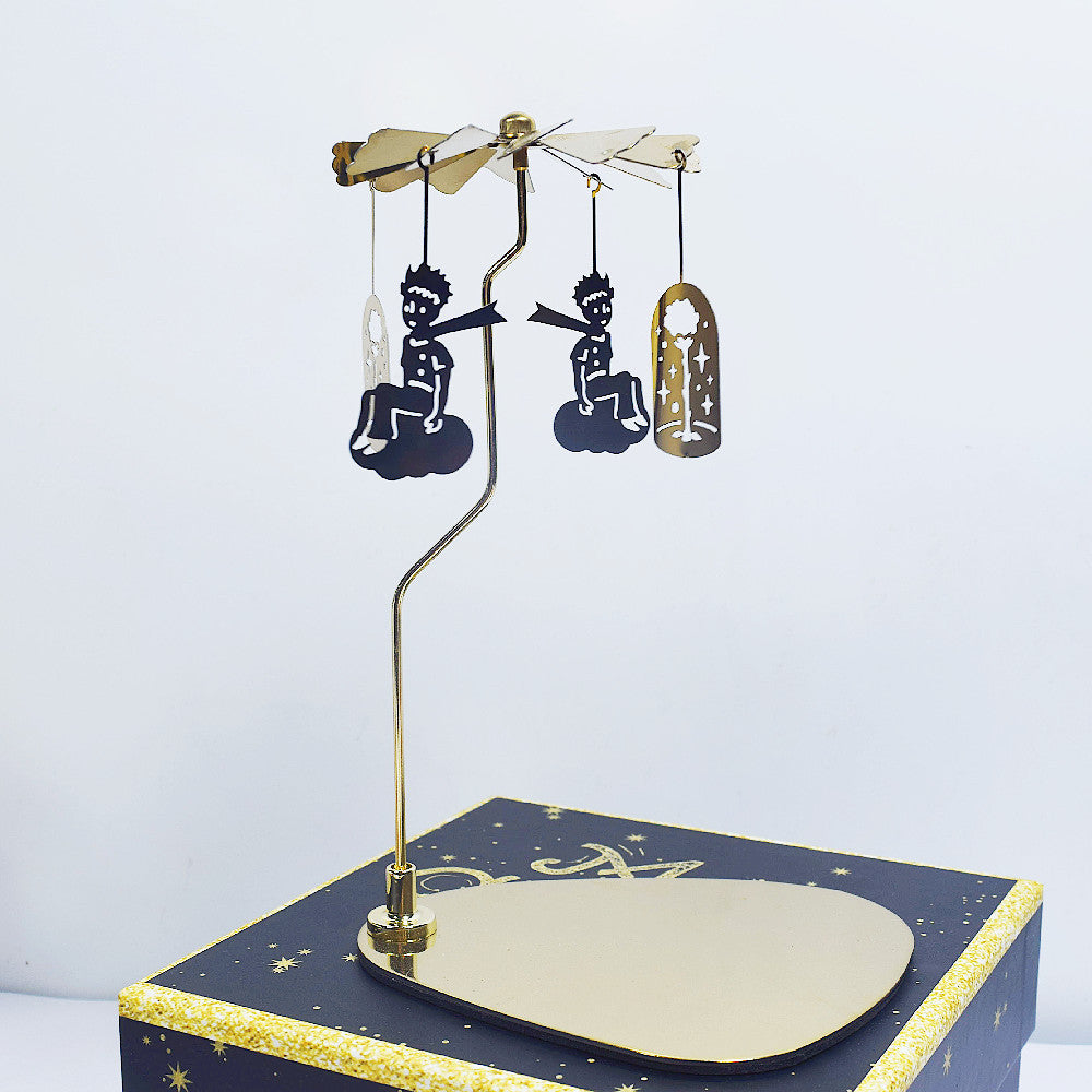 Rotating Candle Holder – Elegant Spinning Design – Golden Puppy