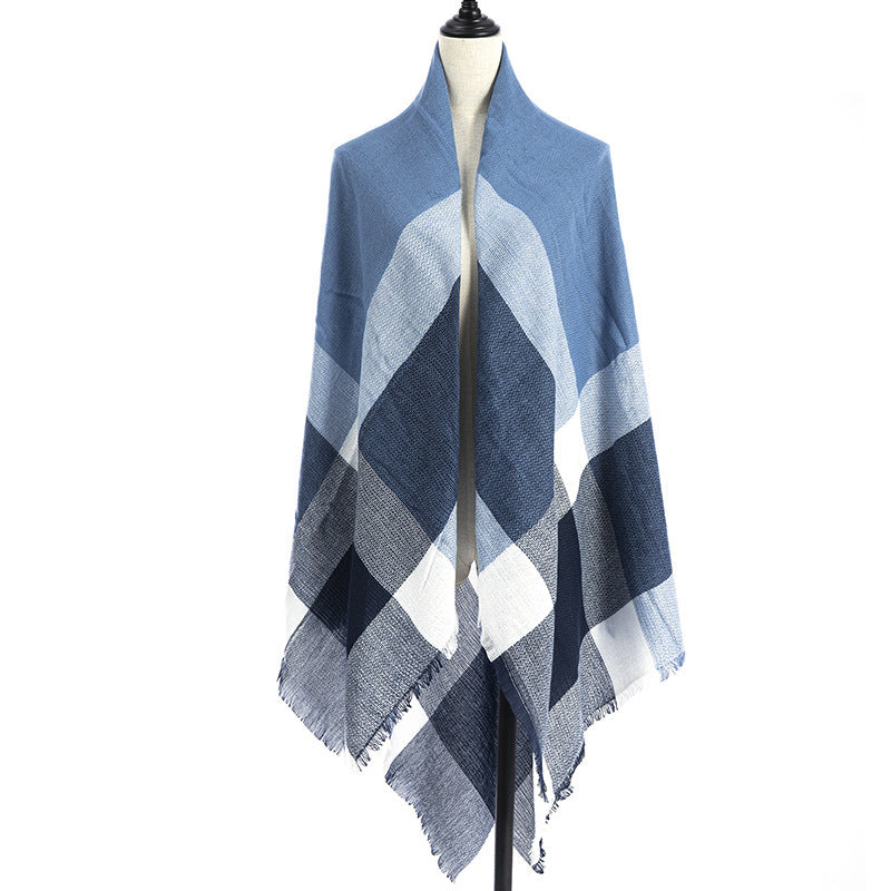 Women’s Cashmere-like Plaid Scarf Shawl – C4 140X140CM