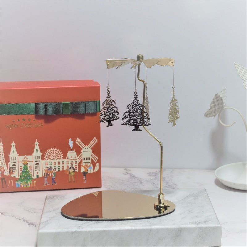 Rotating Candle Holder – Elegant Spinning Design – Golden Dream Gift