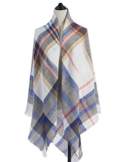 Women’s Cashmere-like Plaid Scarf Shawl – C2 140X140CM
