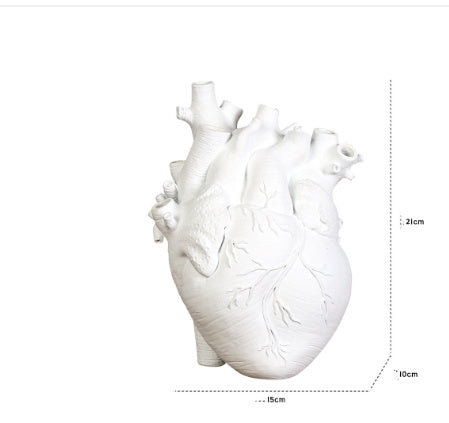 Anatomical Heart Vase – Nordic Style Sculpture Flower Pot – Wine Red Big