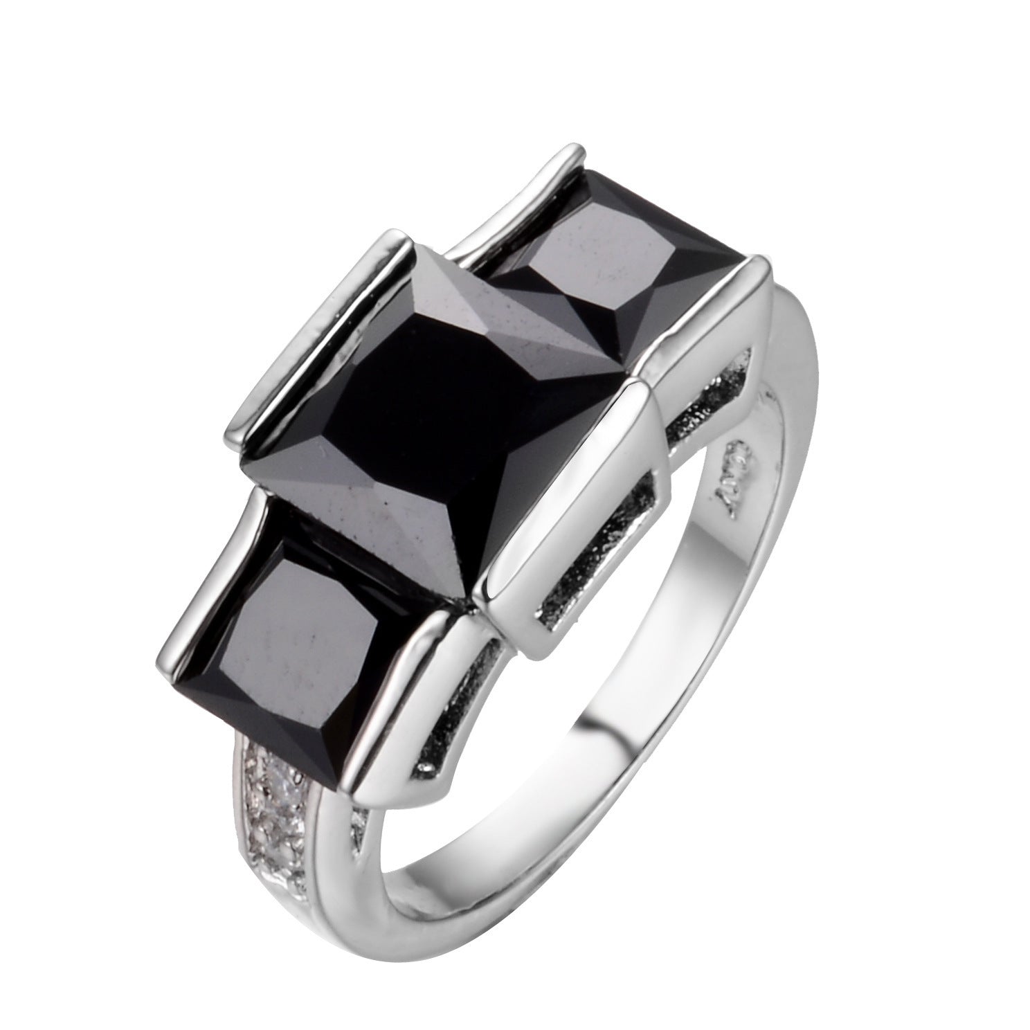 Multicolor Gemstone Statement Ring – Bold Square-Cut Design – Apple Green No 8