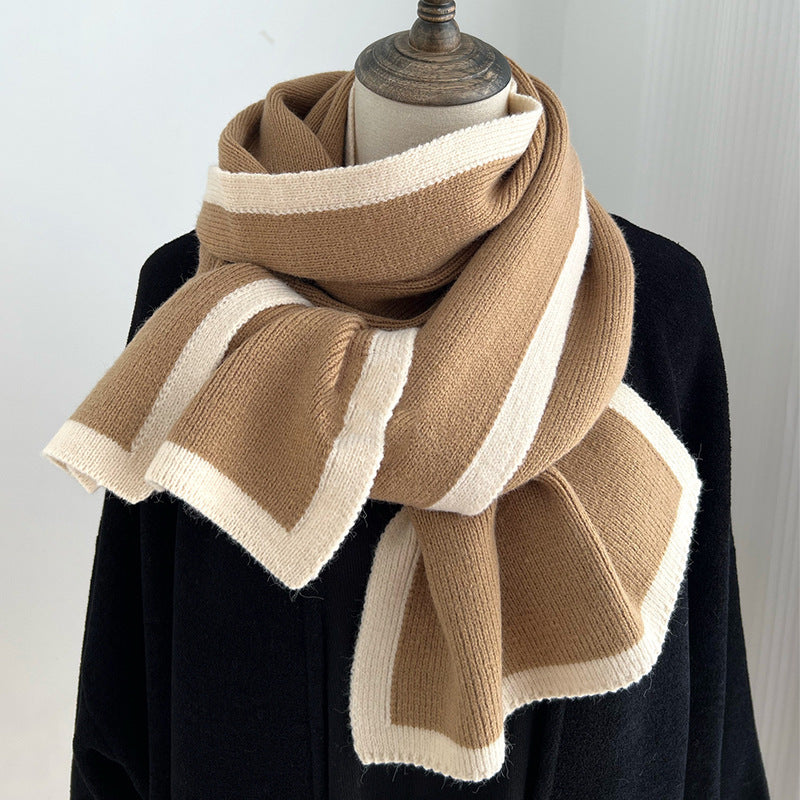 Color Matching Knitted Wool Scarf