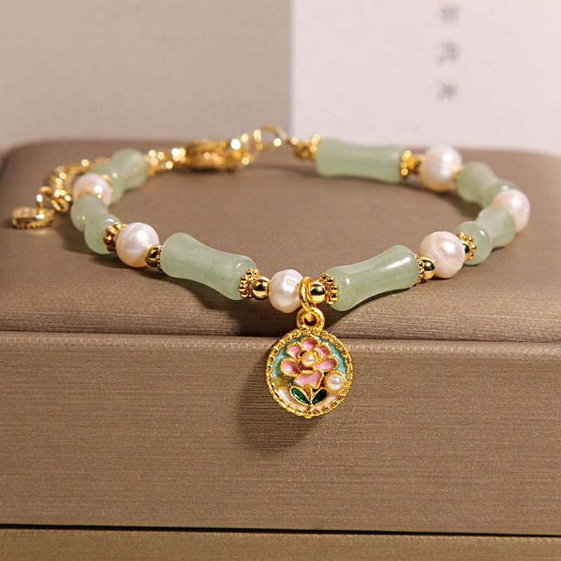 Chinese Style Bamboo & Pearl Women’s Bracelet – 3 Variations