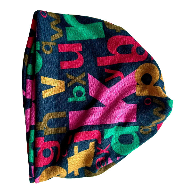 Colorful fabric with abstract patterns on a white background