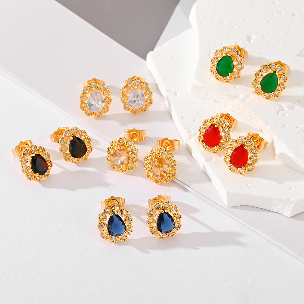 ✨ Fashion Multi-Color Zircon Stud Earrings ✨ – Black earrings