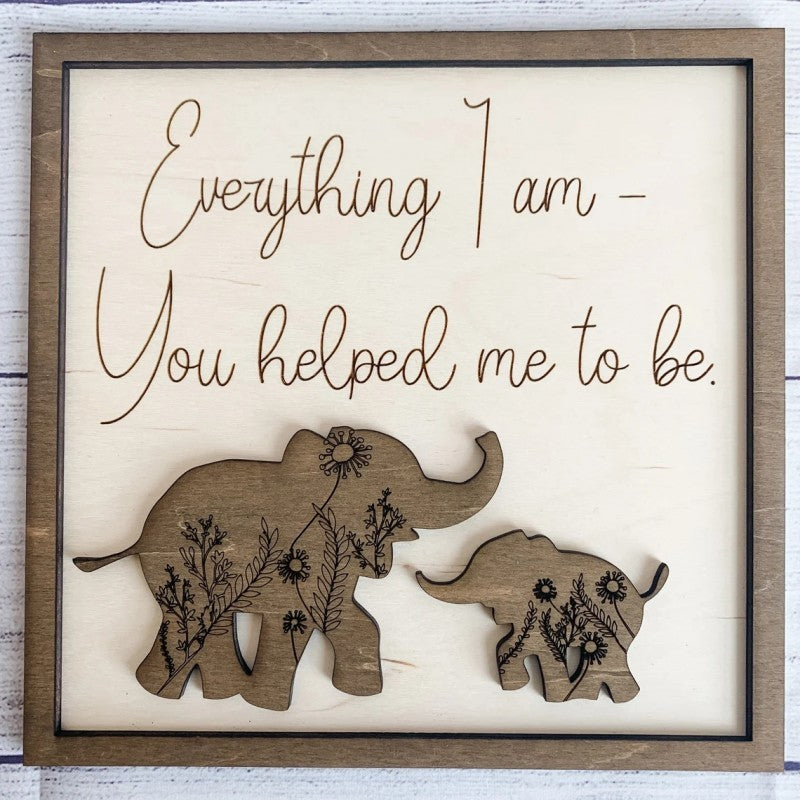 Wooden Animal Quote Plaque (8.6"x8.6") (22cm x 22cm) – Flower Bear