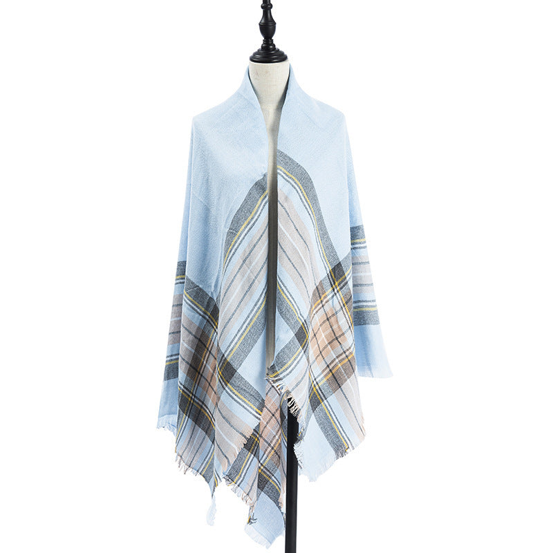 Women’s Cashmere-like Plaid Scarf Shawl – D8 140X140CM