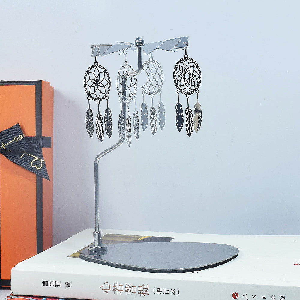Rotating Candle Holder – Elegant Spinning Design – Silver Elk