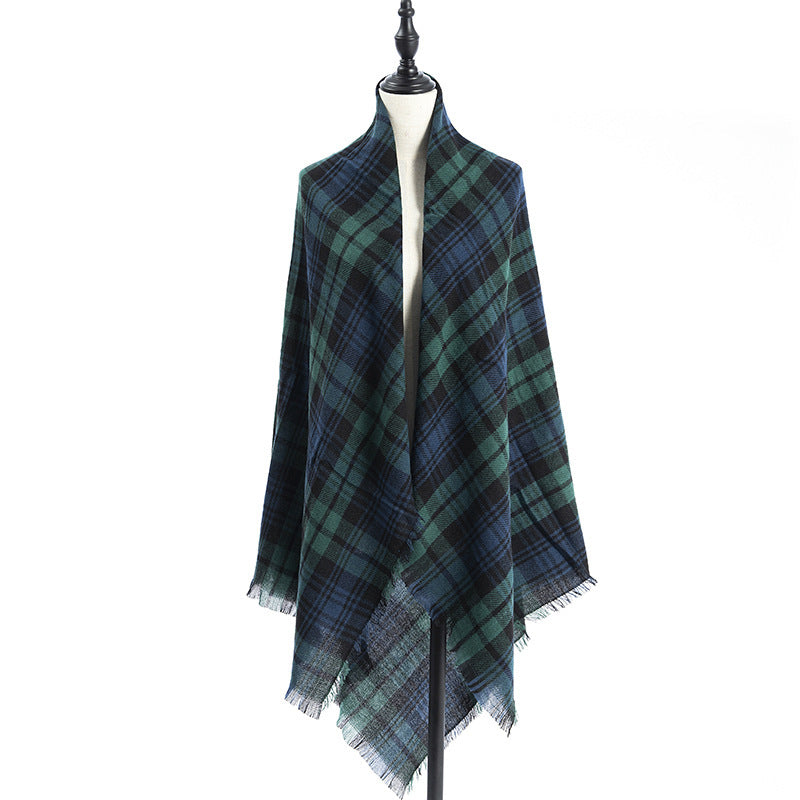 Women’s Cashmere-like Plaid Scarf Shawl – D9 140X140CM