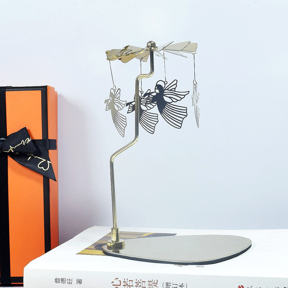 Rotating Candle Holder – Elegant Spinning Design – Golden Ballet No Candle Cup