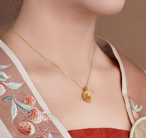 White Chalcedony & Sterling Silver "Love Blossom" Necklace
