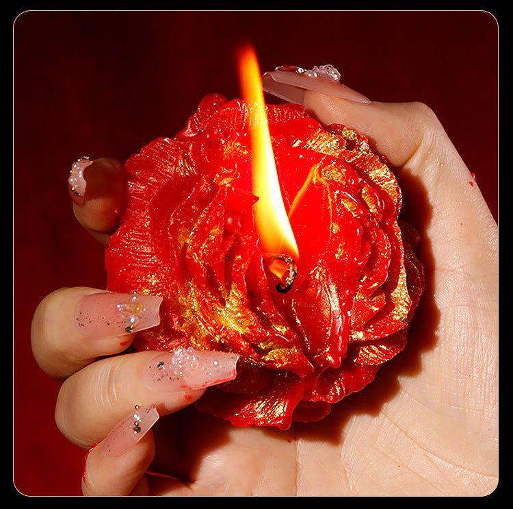 Rose Flower Fragrance Candle – Multiple Colors – Red Rose Flavor