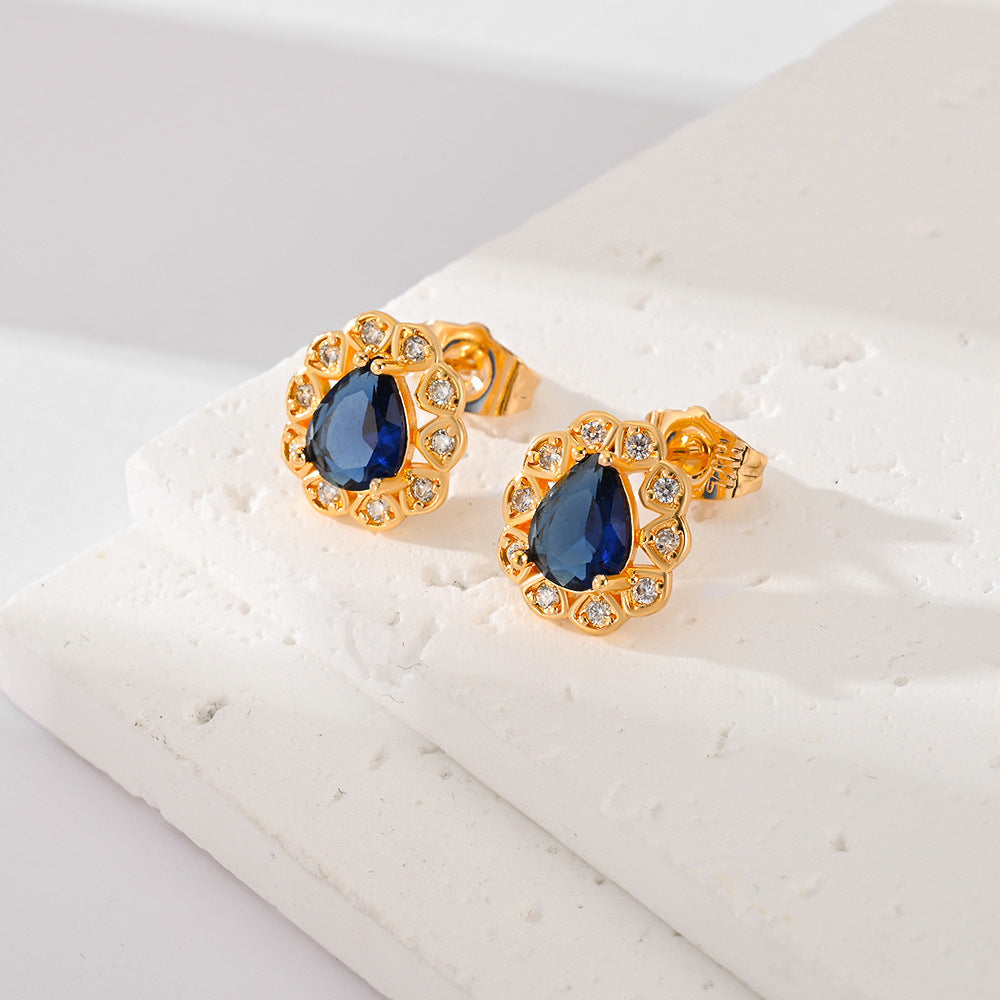 ✨ Fashion Multi-Color Zircon Stud Earrings ✨ – blue