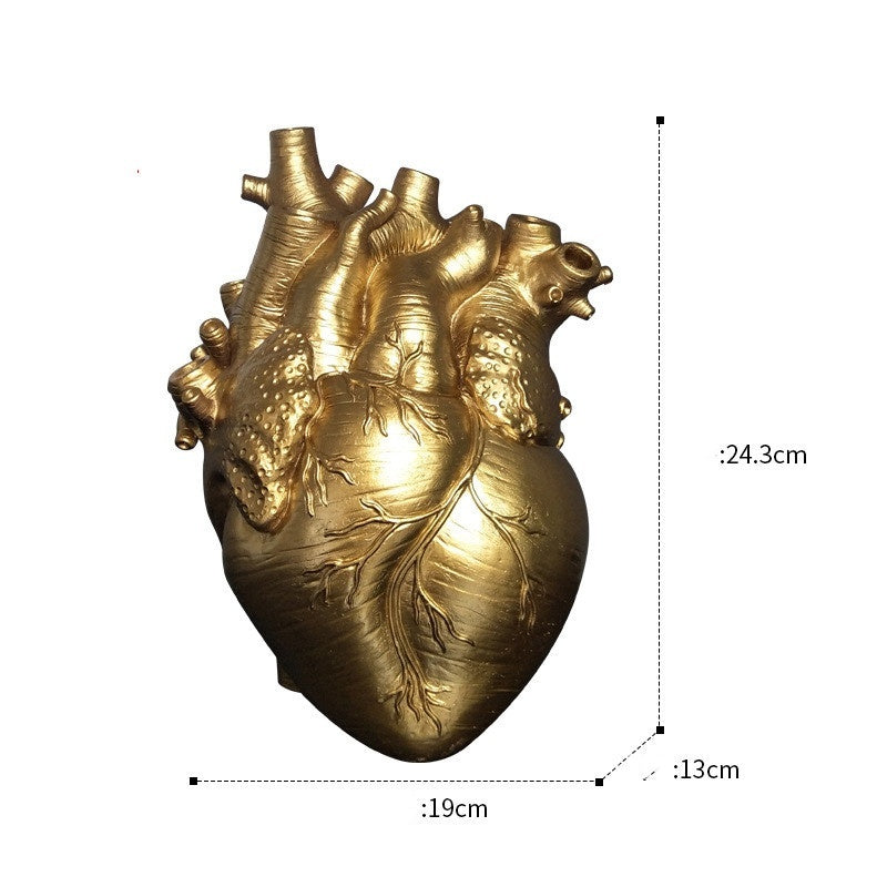 Anatomical Heart Vase – Nordic Style Sculpture Flower Pot – White Medium